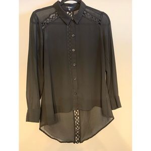 Button Down Sheer Blouse